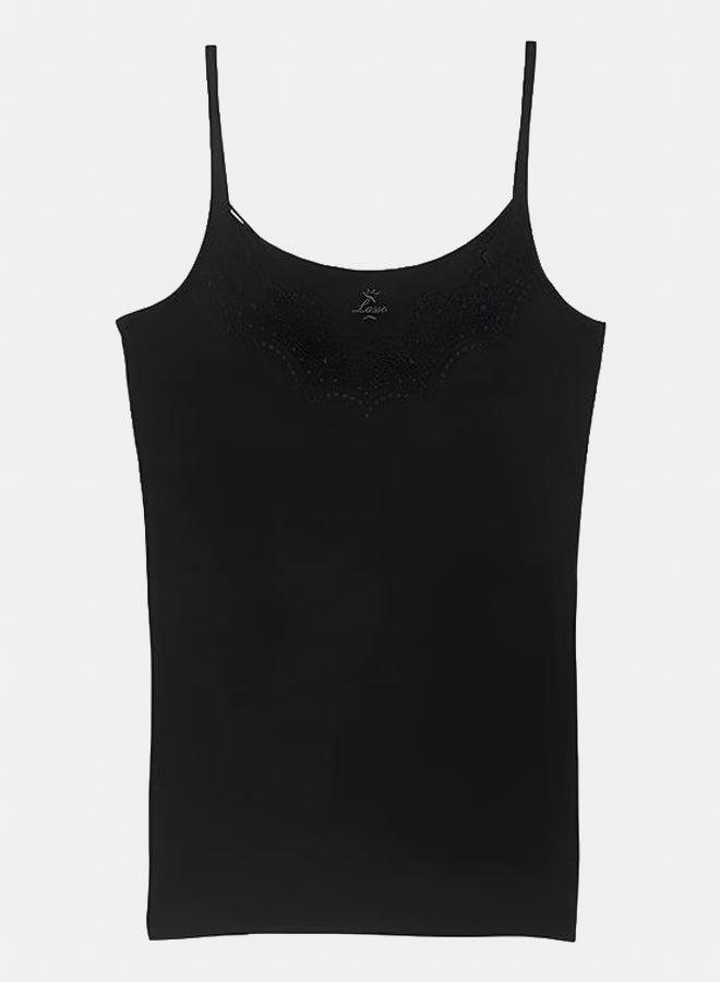 لاسو بلوزة قطنية بدون أكمام مزينة بحلقة - Image 1